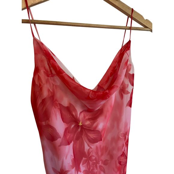 B. Smart Pink Floral Y2K Chiffon Dress - Picture 2 of 13